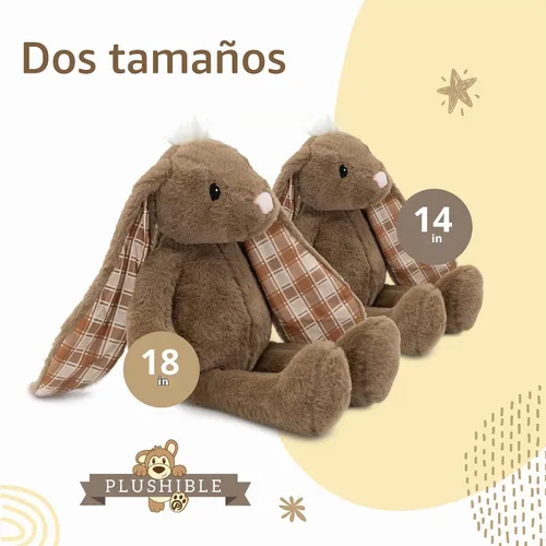 Vista 7 de Peluche de Pascua, peluche de conejo de Pascua de 14 pulgadas, conejo grande de peluche