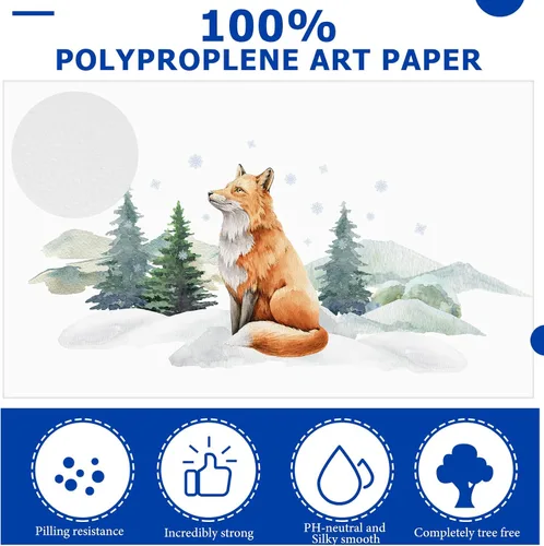 Vista 3 de Sabary 250 hojas de papel de acuarela a granel blanco prensado en frío, paquete de papel de acuarela para niños, pintura de boceto blanco, pintura