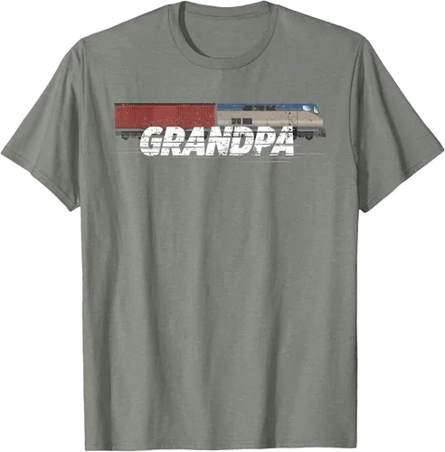 Vista 64 de RC Model Train Shirt Grandpa Train Boxcar HO Scale T-Shirt Negro