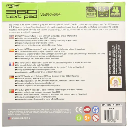 Vista 2 de KMD Xbox 360 Text Messaging Pad Black