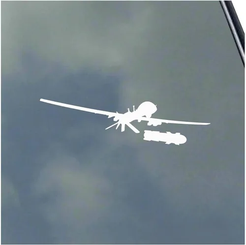 Vista 8 de MQ-1C - Calcomanía de vinilo de piloto de águila gris del ejército no tripulado Veterano UAV