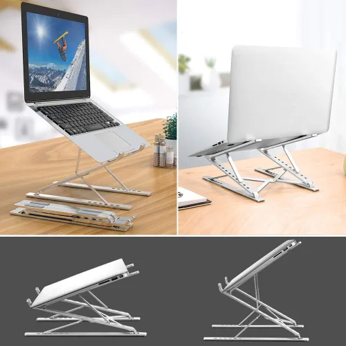 Vista 2 de Soporte para Laptop Ajustable Portátil de Aluminio para Laptop y Tablet de 10" - 17