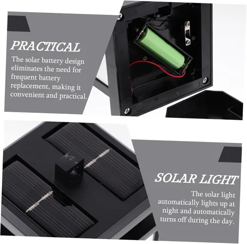 Vista 8 de Uonlytech Lámpara solar para poste de valla, lámparas solares para exteriores, para exteriores, Tiki solar con llama parpadeante, luces de poste