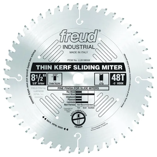 Vista 5 de Freud LU91M010: Hoja de sierra de inglete compuesto deslizante de corte fino de 10 "x 60T