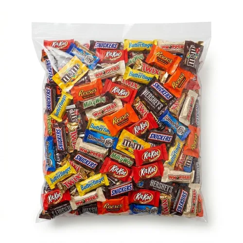 Vista 6 de Paquete variado de chocolates – Surtido a granel de barras y golosinas de chocolate envueltas individualmente – Chocolate con leche, caramelo