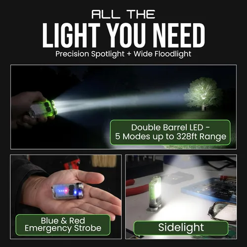 Vista 3 de Linterna EDC LED recargable de 900 lúmenes, mini linterna de bolsillo