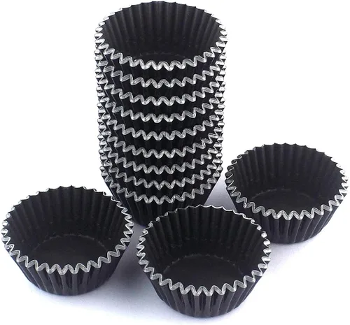Vista 2 de Mini Foil Cupcake Liners Muffin Paper Baking Cups 300 Pcs (negro)