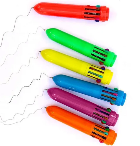 Vista 4 de Kaptin Paquete de 36 mini bolígrafos de plástico neón, bolígrafos retráctiles, bolígrafos multicolores, suministros escolares de oficina para niños