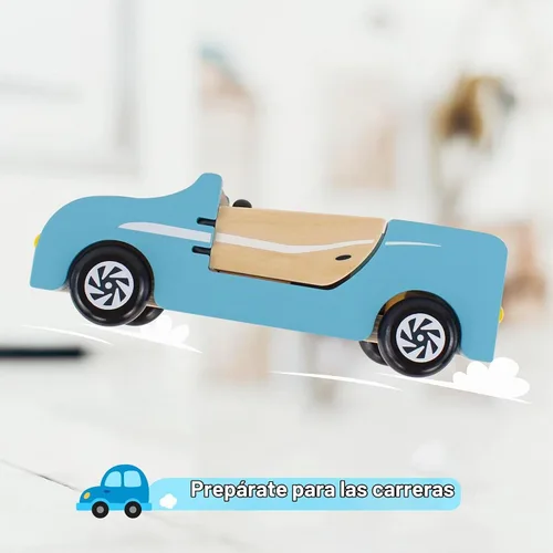Vista 7 de PairPear Coche Familiar de Madera para Muñecas, Juguetes de Madera para Muebles de Casa de Muñecas, Juego de Accesorios, Vehículo de Juego