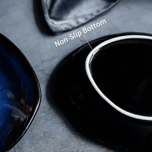 Vista 9 de Cuenco decorativo de cerámica, cuenco para llaves de cerámica azul, decoración versátil de porcelana, pequeño plato para joyería con esmalte azul
