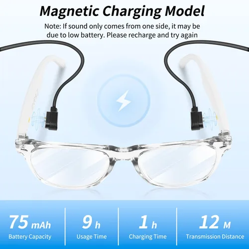 Vista 7 de Lentes inteligentes, lentes Bluetooth AI para mujeres/hombres con traducción instantánea e interpretación en 144 idiomas, lentes de transición