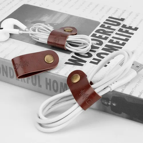 Vista 4 de Geekria Organizador de energía para auriculares, correas de cable, lazos de carga, vendaje USB, clips para auriculares, sistema de gestión rústico