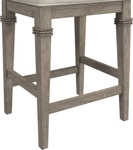 Vista 7 de Hillsdale Furniture Arabella Taburete de mostrador sin espalda, gris envejecido