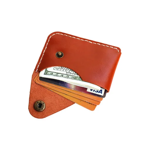 Vista 4 de Handmade Minimalist leather Card Case Wallet Front Pocket Card Holder card pack organization