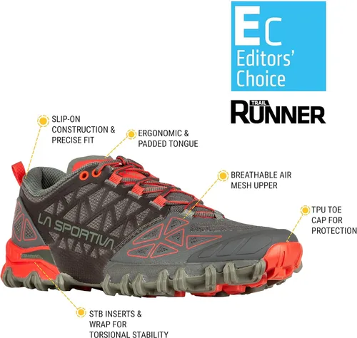 Vista 2 de La Sportiva Bushido II - Tenis de correr para mujer, gris pizarraaguamarina