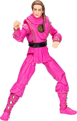 Vista 3 de Hasbro Power Rangers x Cobra Kai Ligtning Collection - Figura de guardabosques Samantha LaRusso rosa de Mantis (5.9 in)