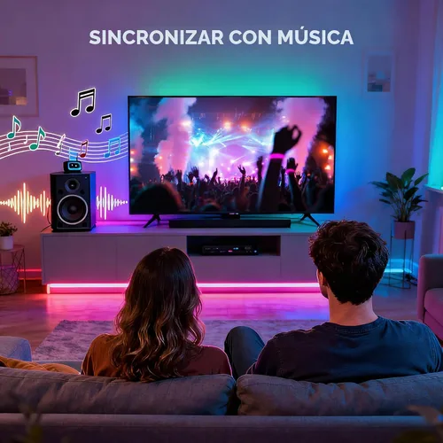 Vista 2 de MIWISE Tira de luces LED RGB COB 9.84 pies/3m, tira de luz de cambio de color regulable DC24V, compatible con Alexa/Google Assistant/Tuya, cinta