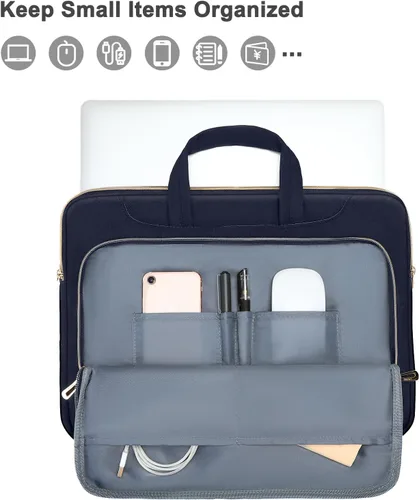 Vista 5 de MOSISO 360 Protective Laptop Bag, Computer Bags, Laptop Messenger Bag with Trolley Sleeve&Pockets