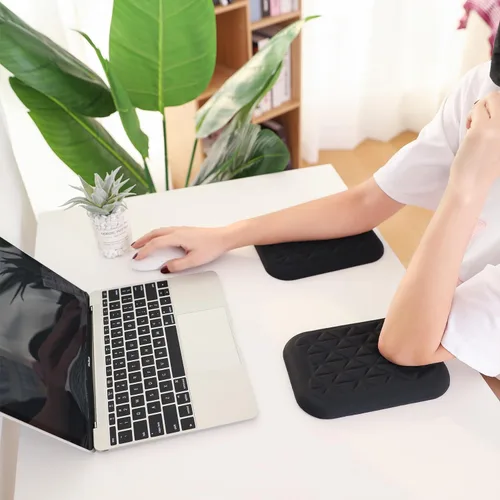 Vista 7 de LargeLeaf Almohadilla ergonómica para reposamuñecas y codos para escritorio con espuma viscoelástica y base antideslizante, alivia el dolor de codo