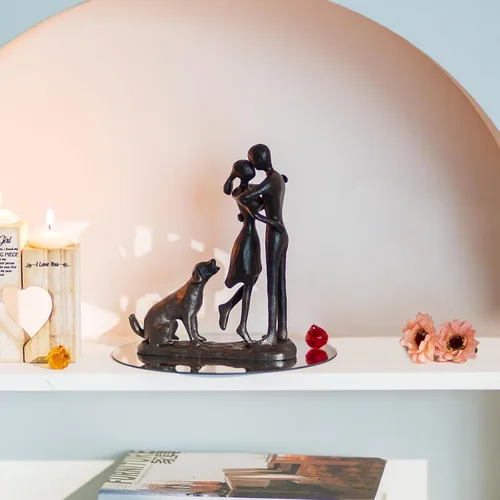 Vista 9 de Sziqiqi Regalos de hierro de aniversario para ella, escultura de amor para pareja, regalo de hierro para pareja, novia, esposa, él, estatua negra