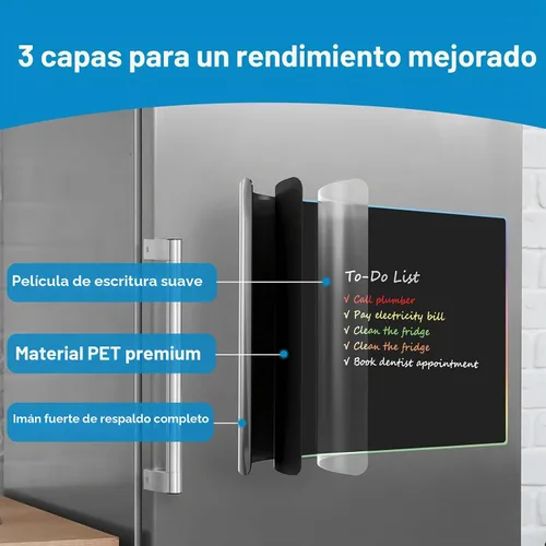 Vista 2 de MaxGear - Pizarra magnética para refrigerador de 12 x 8 pulgadas, color negro, paquete de 5
