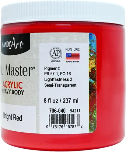 Vista 2 de Handy Art Nu Master - Pintura acrílica de cuerpo pesado, 8 onzas, color rojo brillante