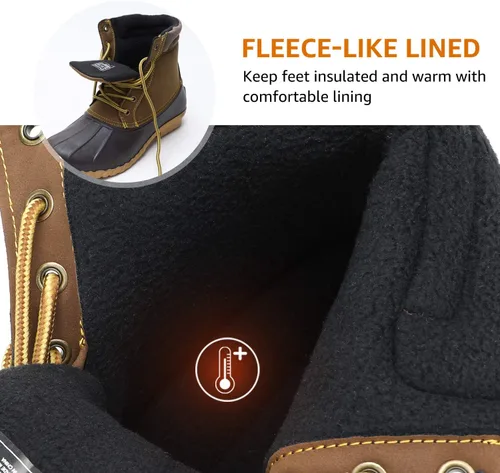 Vista 3 de ALEADER Botas estilo pato, para hombre Carcasa impermeable Botas de nieve con forro de piel