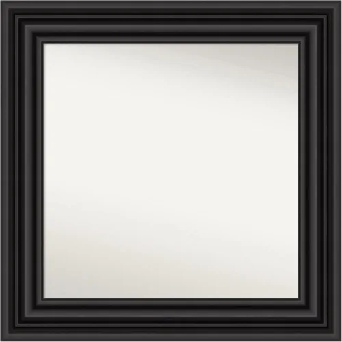 Vista 636 de Amanti Art Espejo personalizado, espejo de baño negro puente, espejo de pared o espejo de tocador de baño sobre el fregadero (26 x 26 pulgadas)