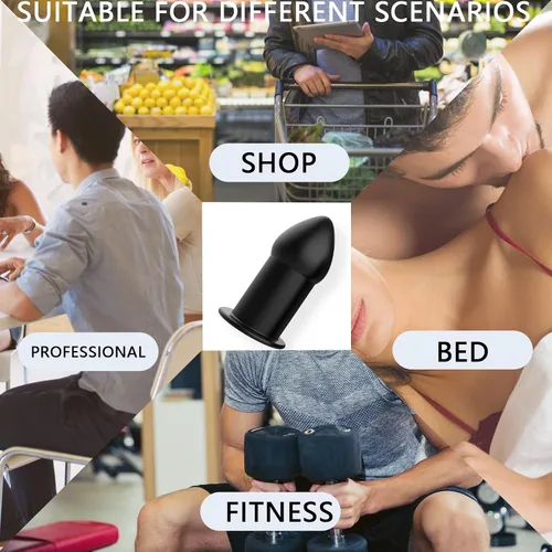 Vista 6 de AMAZBEE Juego de 5 tapones anales de silicona suave, dilatador anal hueco para adultos, juguete sexual anal, kit de bondage para hombres, mujeres