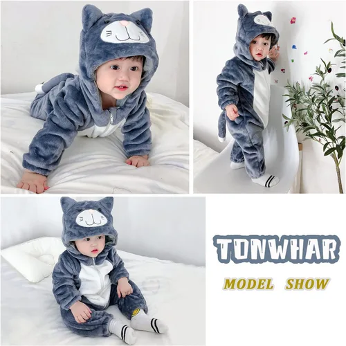 Vista 4 de TONWHAR Disfraz unisex de Halloween de animales para bebé y niño pequeño para otoño e invierno