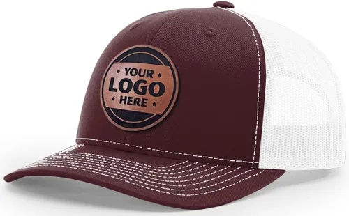 Vista 56 de Sombrero de parche de cuero de camionero personalizado grabado con láser