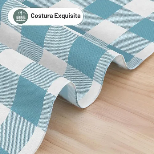 Vista 9 de Misaya - Mantel cuadrado de vinilo impermeable, mantel con respaldo de Aguamarina y blanco