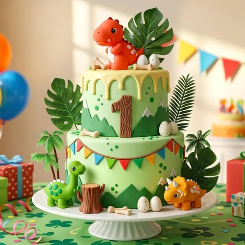 Vista 6 de Decoración de cumpleaños de dinosaurio para tartas de dinosaurio