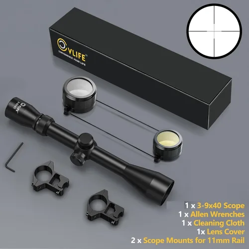 Vista 7 de CVLIFE 3-9x40 Optics R4 Reticle Crosshair Alcance con monturas de alcance