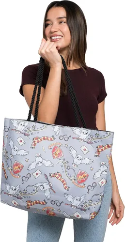 Vista 3 de Harry Potter Bolso de viaje Gryffindor Hedwig con estampado en toda la superficie color gris Gris