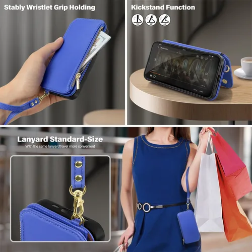 Vista 6 de Antsturdy Funda tipo cartera desmontable 2 en 1 para iPhone 14 Pro Max con MagSafe, bloqueo RFID, magnética, carga inalámbrica, funda de piel