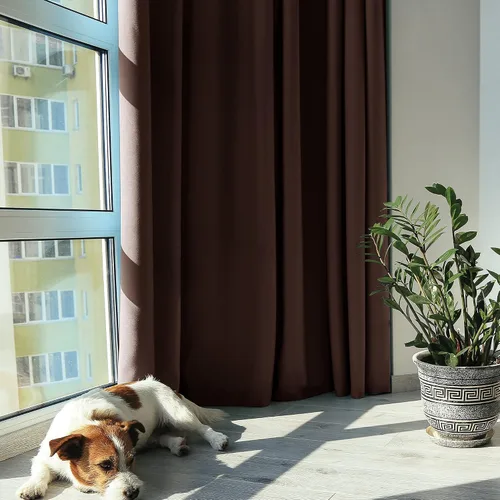 Vista 361 de Deconovo Cortinas opacas 100% con forro negro, cortinas con ojales aisladas térmicamente que reducen el ruido, doble capa para oscurecer