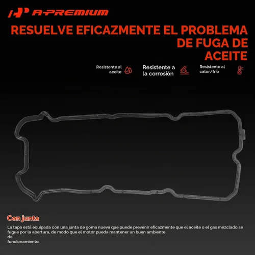 Vista 3 de A-Premium Par [2] Cubiertas de válvulas del motor izquierda derecha con junta y pernos y tapa de llenado de aceite compatible con 2005-2019 Nissan