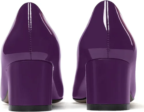 Vista 4 de MODENCOCO Zapatos de tacón bajo gruesos y gruesos para mujer, con puntera puntiaguda, de 2 pulgadas