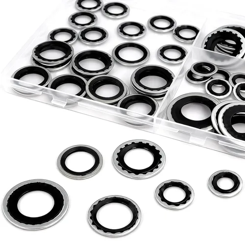 Vista 6 de Kit de 52 juntas de CA – R134a Kit de sellado de CA con juntas de compresor, arandelas de sellos de línea de A/C para reparación y mantenimiento
