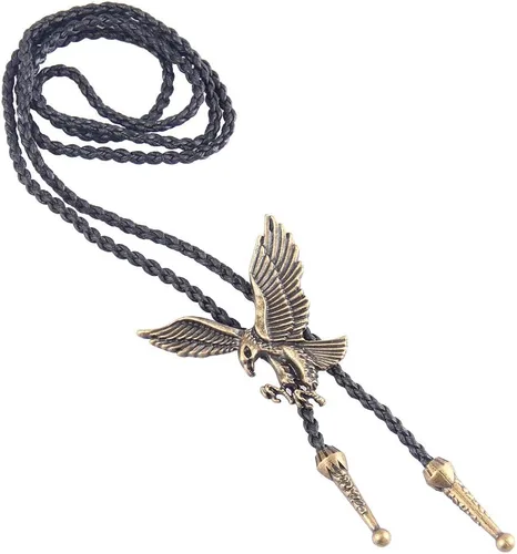 Vista 76 de Jeilwiy Corbata de bolo para hombre, corbata de vaquero occidental, collar de corbata de bolo dorado, corbata de cuero, corbata de Halloween