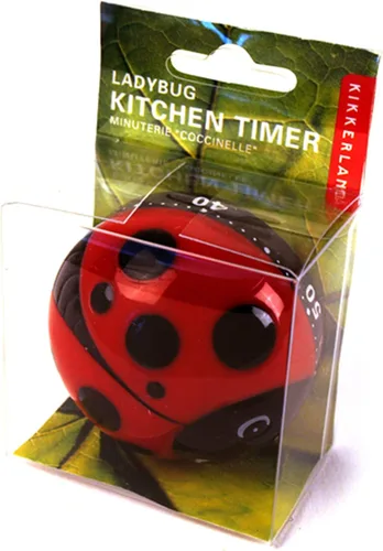 Vista 4 de Mariquita temporizador de cocina Kikkerland, Ladybug, Rojo