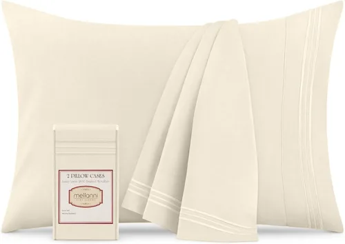 Vista 27 de Mellanni Fundas de almohada de lujo, extrasuaves, refrescantes, fundas de almohada de 12 piezas de la colección icónica, cierre de sobre