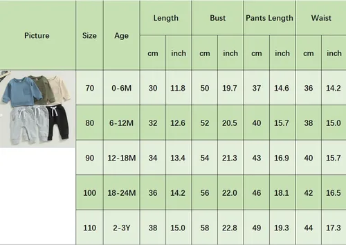 Vista 7 de Conjunto de sudadera de manga larga con cuello redondo y pantalones deportivos para bebés, ropa de invierno para bebé
