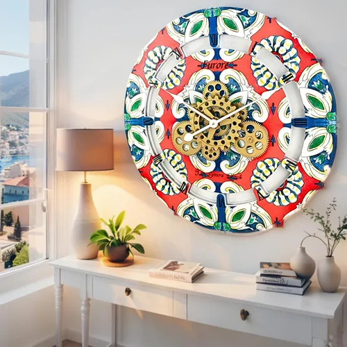 Vista 42 de ImprovingLife The Gears - Reloj de pared con engranajes móviles (Atrani, redondo de 10 pulgadas)