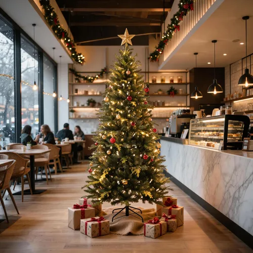 Vista 21 de Árbol de Navidad preiluminado de 6 pies con 210 luces Verde-clásico