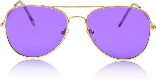 Vista 2 de SunnyPro Gafas de sol de aviador coloreadas con protección UV400 de metal de lentes