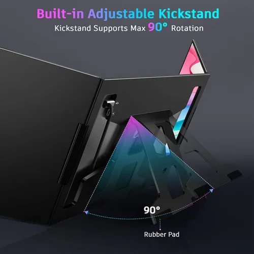 Vista 3 de QQH Extensor de pantalla para laptop, monitor portátil triple de 15.6 pulgadas para laptop con pantalla IPS FHD ultradelgada, pantalla extendida