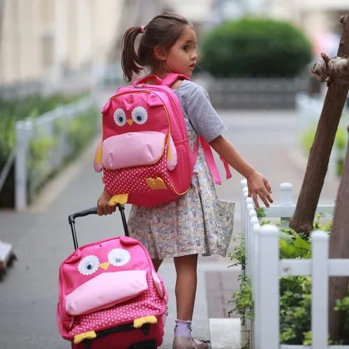 Vista 2 de Yodo Mochila escolar para niños pequeños, etiqueta con nombre y correa para el pecho