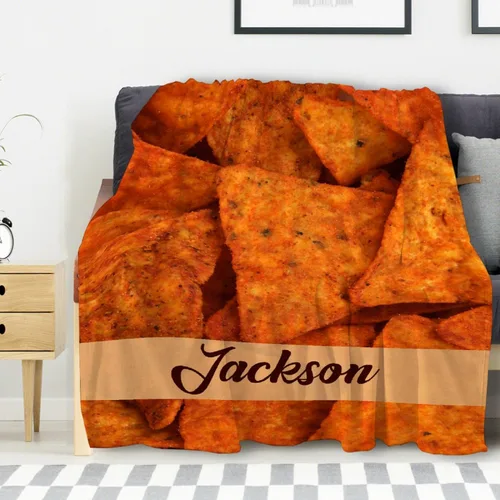 Vista 30 de Manta de chips Nachos para otoño, invierno, primavera, todas las estaciones, cálida y mullida de 40 x 30 pulgadas, para mascotas, microfelpa Chips